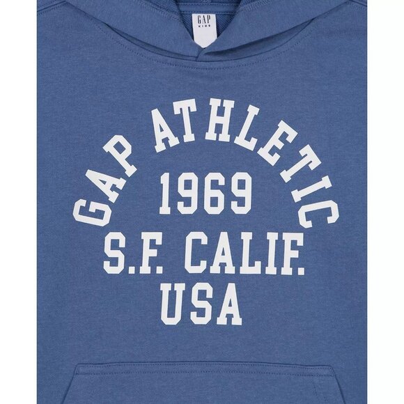 Gap Unisex Kids Size XS (4/5) Blue San Francisco‎ Logo Hooded Sweatshirt NWT - Picture 6 of 8